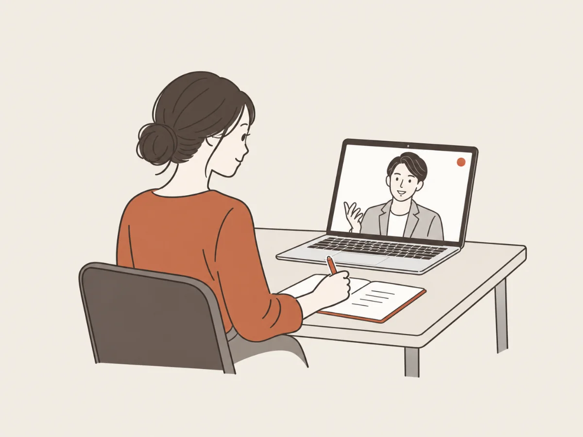 オンラインでキャリア相談を受けている様子